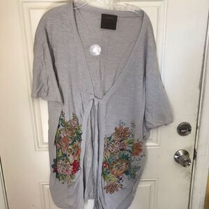 Gray Floral Women's Sweater